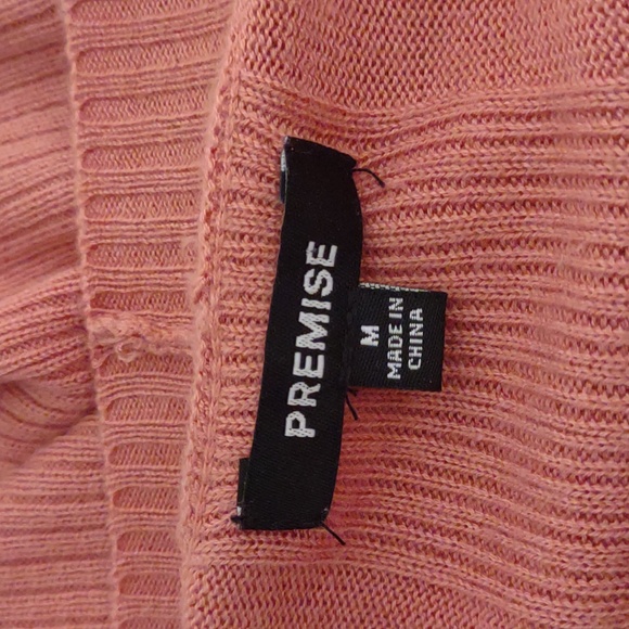 Premise Cashmere Blend Women's Salmon Pink Open Front Long Cardigan Size Medium - Picture 9 of 13